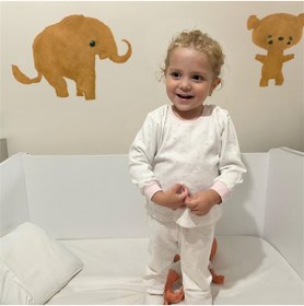 Resim Mini Ropa Kız Bebek Çocuk Pijama Takımı 0 - 6 Yaş Pembe Yıldızlı 