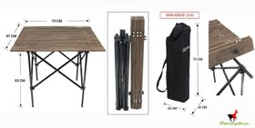 Resim Gray wolf Ahşap Katlanır Kamp Masası 