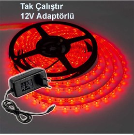Resim Tak Çalıştır Şerit Led Kırmızı 5 Metre Aç-kapat Anahtarlı 