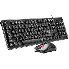 Resim Zgb S500 Yuvarlak Tuş Başlığı Kablolu Klavye + Mouse Set Siyah 