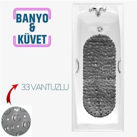 Resim Transformacion 6 Adet Banyo Duş Kaydırmaz Paspas Gri 33 Vantuzlu J Stone Design 716670 