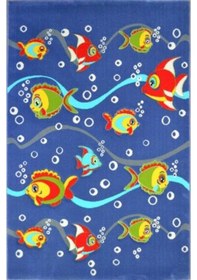 Resim Tarz Antialerjik Çocuk Odası Halısı 460Mavi Balıklı 120X180 Cm Çok Renkli 