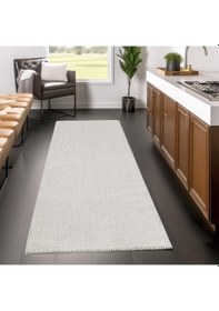 Resim Yumuşak Bukleli Sisal Jüt Salon Oturma Odası Krem Renkli Yuvarlak Halı Krem 