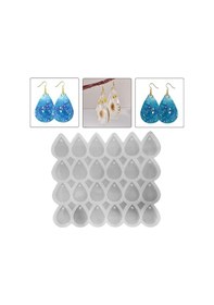 Resim Epoksi Silikon Kalıp Çoklu Damla Kolye Anahtarlık Küpe Kalıbı 24 Lü 