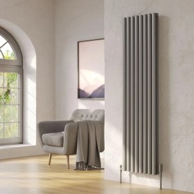 Resim Lojimax Alüminyum Çift Panel Dikey Radyatör Bella Double 500 x 1171 20 Dilim | Dokulu Antrasit Gri | Yüksek Isıl Güç | 5 Yıl Üretici Garantisi 