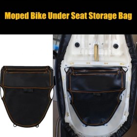 Resim Hightower Siyah Turuncu Deri Motor Altı Bagaj Çantası Esnek Kayışlar Organizer Cep Siyah 