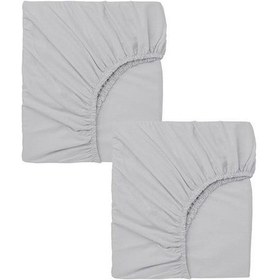 Resim 2 Adet 65x95 Cm Anne Yanı Lastikli Penye Kumaş Bebek Çarşafı-gri 