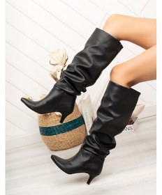 Resim Sr-2001 Siyah Körüklü İnce Topuklu Günlük Bayan Çizme Çok Renkli 