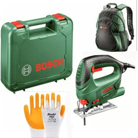 Resim Bosch Pst 650 Dekupaj Testere , Bosch Sırt Çantalsı ve Eldiven 