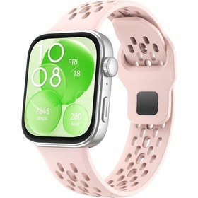 Resim Huawei Watch Fit 4 Pro / Fit 4 / Fit 3 İçin Xdfind Mesh Ters Toka Silikon Saat Bandı Pembe 