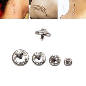 Resim 5 Adet Paslanmaz Çelik Dermal Ankraj Üstleri - Vücut Piercinglerini Gizlemek için Düz Şeffaf CZ Tutucular, Erkekler & Kadınlar için Hipoalerjenik Vücut Takıları, Güvenli Dayanıklı Tasarım, Minimalist Piercing Çivileri, Yüksek Kaliteli Piercing Çivileri, Piercing Çapaları, Profesyonel Piercörler 