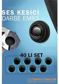 Resim Modacar Ses Emici Kauçuk Conta Kapı Bagaj Kaput Titreşim Kesici 40 Lı Set 