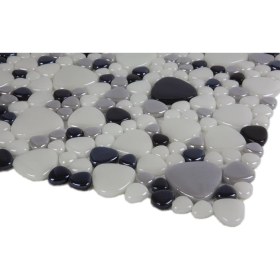 Resim Mutfak, Banyo, Havuz, Sauna, Spa ve Tüm Yüzeyler Için Beyaz, Siyah, Gri Cam Mozaik. 