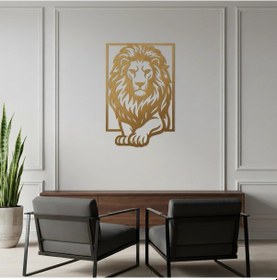 Resim Güçlü Aslan Portresi Metal Duvar Tablosu - Heybetli Aslan Dekoru 