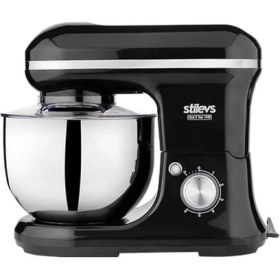 Resim Stilevs Chef X Star 1500 Watt Stand Mikser 5 Litre Paslanmaz Çelik Kase Siyah Modern Tasarım 