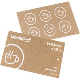 Resim Müşteri Sadakat Kartı - 500 / 300 gr. Kraft (Beyaz Baskı) / Tek Yön 