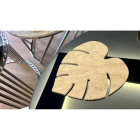 Resim helya marble Yaprak Desen Traverten Mermer Sunumluk 