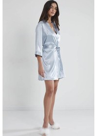 Resim Pierre Cardin Saten Kısa Tek Sabahlık 1010 Mist Mist 