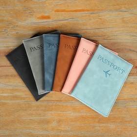 Resim PU Basit Pasaport Tutucu Pasaport Koruma Kılıfı Seyahat Pasaportu Kimlik Kredi Kartı Kapak Tutucu 