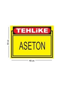 Resim Metal Tehlike Aseton 30x40 Cm A3 Uyarı İş Güvenliği Levhası 