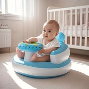 Resim Şişme Toddler Koltuk - Taşınabilir Eğitim Koltuğu ile Sağlam Oturma Yastığı, Mavi ve Beyaz Tasarım, Gençler Duşları veya Ev Kullanımı için Mükemmel, Gençler Eğitim Koltuğu | Eğlenceli Tasarım | Dayanıklı Şişme, Bebek Duşu Hediyesi 