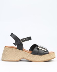 Resim Pierre Cardin ® | PC-7209- 3807 Siyah-Kadın Dolgu Topuklu Ayakkabı 