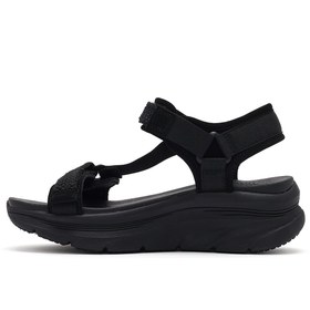 Resim Skechers Kadın Siyah D'lux Walker - Pretty Field Kalın Tabanlı Sandalet - Siyah / 