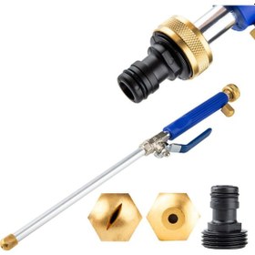 Resim Kangvka Mavi Alüminyum Fırçasıyla Yüksek Basınçlı Temizleme Çubuğu - 2 Sprey Ucu İle Araba, Bahçe Ve Bahçe Temizliği 