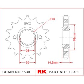 Resim RK Honda Cbr 1000 F Çelik Ön Dişli C6189-16 (1987-1991) 