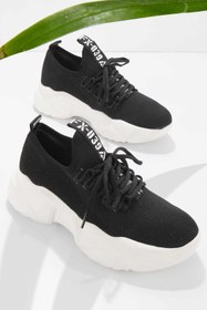 Resim Bambi Siyah Triko Kadın Sneaker K01122000282 