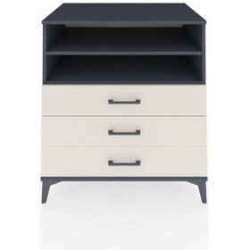 Resim Kronos Şifonyer 2 Raflı 3 Çekmeceli 88x59x96 Antrasit-aytaşı Antrasit 