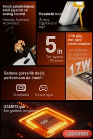 Resim L'eDoren GameMT E5 Elde Taşınabilir Youtube Chrome Oyun Konsolu 5000 mah 2 in 1 Hızlı Şarj Cihazı 17 W Retro 