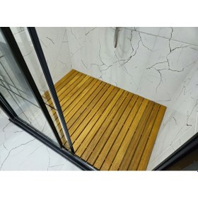 Resim Katlanabilir Ahşap Duş Izgarası (Iroko Ağacı) 