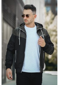 Resim Oksit Believe Baskılı Suya Dayanaklı Slim Fit Erkek Mevsimlik Mont Yağmurluk 001 