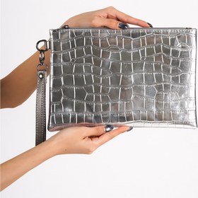 Resim Capone Outfitters Rugan Kroko Desenli Paris 221 Kadın Clutch Çanta 