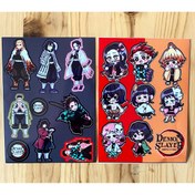 Resim icase Demon Slayer Anime Tanjiro Nezuko Rengoku Obanai Tomioka Giyuu Gyomei Sticker Çıkartma Set 2'li 