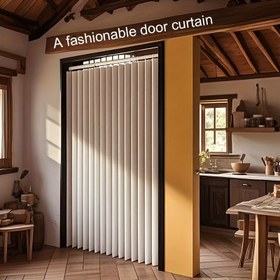 Resim Boho Şık Katlanabilir Kapı Perdesi - Rüzgar Geçirmez, Makinede Yıkanabilir Polyester Karışımı, Dalgalı Kenar, Elmas Deseni, Kolay Bakım, Astarlı Değil, Mutfak, Oturma Odası, Yatak Odası ve Daha Fazlası için Pastoral Romantizm Temalı, Bohem Ev Dekoru 
