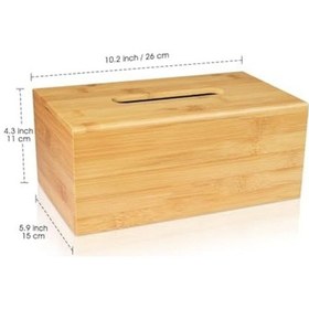 Resim Çok Amaçlı Bambu Peçetelik Ve Düzenleme Kutusu Şık Ve Dekoratif 25x14x7,5 Cm - 