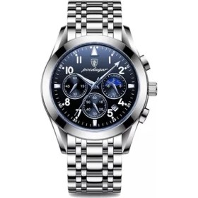 Resim Hanyang 8169 Mavi S Poedagar Erkekler Izle Spor Chronograph Kuvars Saatler Üst Marka Lüks Tam Çelik Su Geçirmez Aydınlık Tarih Adam Moda Kol Saati (Yurt Dışından) 