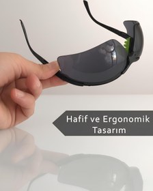 Resim GLASWEN Bisiklet Güneş Gözlüğü Uv Korumalı Silikon Burunlu Ayarlanabilir Sap Koruyucu Bisikletçi Gözlük Füme 
