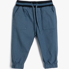 Resim Erkek Bebek Jogger Pantolon Cep Detaylı Beli Lastikli Pamuklu 
