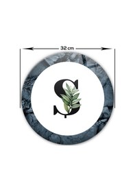 Resim Decorita Cam Kesme Tahtası - Cam Kesme Tablası - Harfli Tasarım Ş Çap 32 CM 