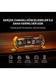 Resim Divoom Times Gate 5 Ekranlı Rgb Işıklı Akıllı Dijital Saat, Dekor Resim Çerçevesi, Sarı 