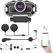 Resim tacery Motosiklet Kulaklık Hoparlörleri | Stereo Sesli Motosiklet Kablosuz Kulaklık | Su Geçirmez Daha Yüksek Kasklar Kulaklık Hoparlörleri 5.0, Eller Serbest, FM Radyo, Kolay Kurulum Motor Sporları 