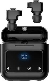 Resim Mistaha N18 BT5.0 Kulakiçi Mikrofon Gürültü İzolasyonlu Gerçek Kablosuz lar Hızlı Eşleştirme Kulak İçi Spor Şarj Kutusu Dokunmatik Kontrol MP3 Müzik Çalar Ekran Destekli TF Kartı 