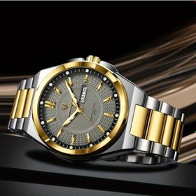 Resim Fastbuy Poedagar Erkek Lüks Kuartz Saati 896 Golden White Paslanmaz Çelik Kayış 3atm Su Geçirmez Altın Altın 