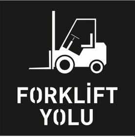 Resim Forklift Yolu Şablonu Üretimi Forklift Yolu Boyama Şablonu Sembolü İmalat 50x50 Cm / 100x100 Cm 