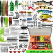 Resim 85/117/157/198/375 adet Balıkçılık Yem Setleri, Üçlü saç tokası ile Bionic Yumuşak Yem, saç tokası Yem, Döner Yem, Plastik Solucan, Kurşun saç tokası, Balık saç tokası, Kurşun Kolye ve Diğer Balıkçılık Ekipman Setleri, Bo dahil 