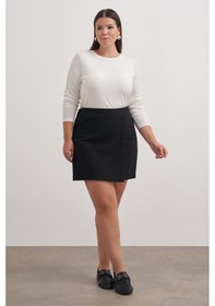 Resim Myline Asimetrik Şort Etek-3352 Siyah 
