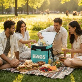 Resim Haegs Termal Kamp Çantası, Termal Termos Çanta, Kamp, Plaj, Piknik Çantası, Büyük Boy 38 Lt- Turkuaz 